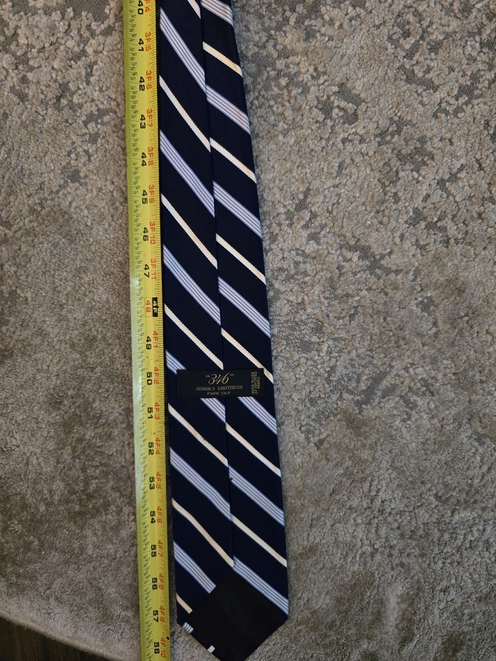 Brooks Brothers 100% Silk Striped Necktie Duo - Navy & Burgundy - Picture 6 of 7